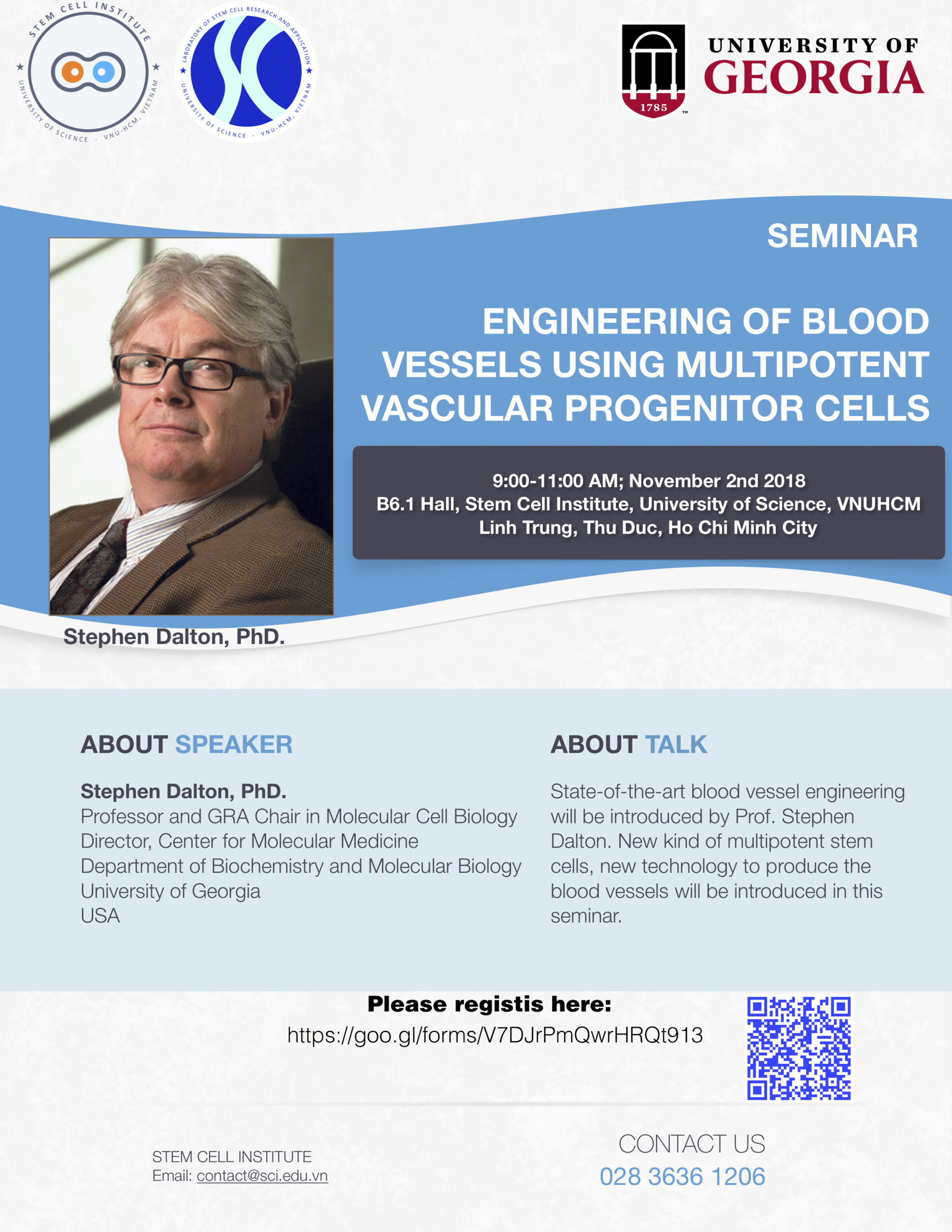 MỜI THAM DỰ SEMINAR  “ENGINEERING OF BLOOD VESSELS USING MULTIPOTENT VASCULAR PROGENITOR CELLS”